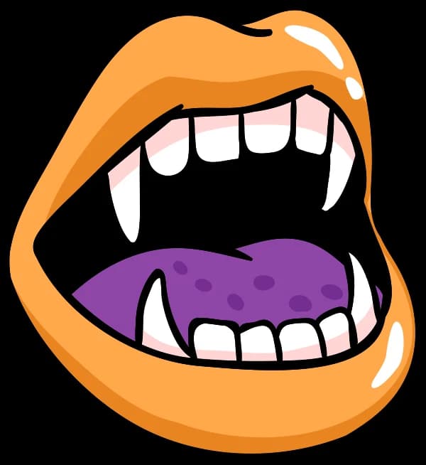 Vamp Fangs — Rodeo Dental Halloween sticker