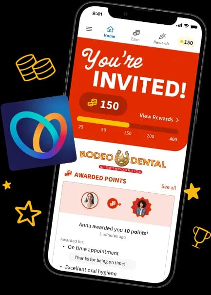 Aplicación Rodeo Rewards en dispositivo móvil