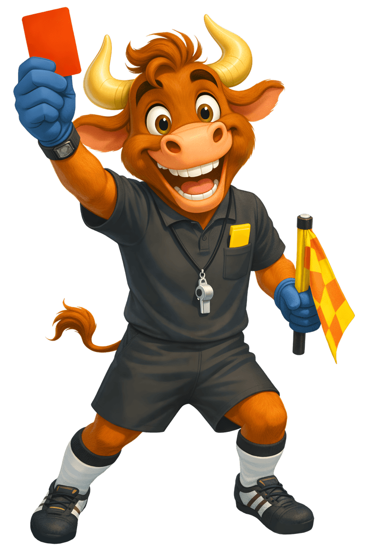 MooMoo as the referee with red card